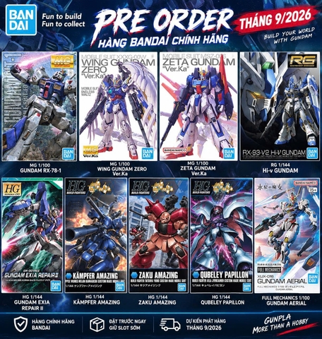 List Hàng Bandai cuối Tháng 9/2026