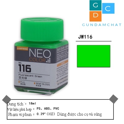 Sơn màu huỳnh quang Lacquer NEO COLOR JUMPWIND JW111-JW118 - Sơn Mô Hình