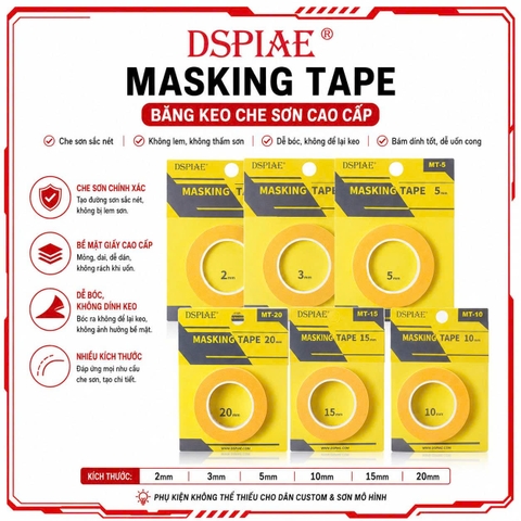 Băng keo che sơn DSPIAE cao cấp series MT 2MM-20MM