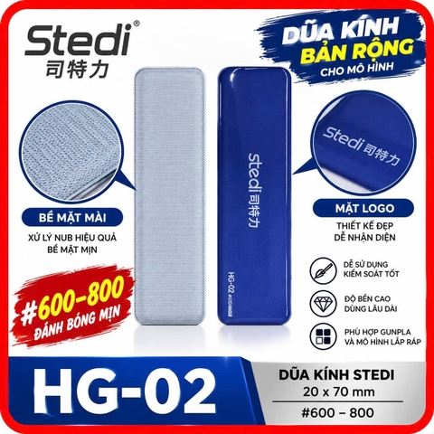 Dũa Thuỷ Tinh Bản Rộng Stedi HG-02 #600–800 – New Glass File