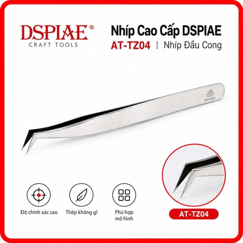 Nhíp Cao Cấp DSPIAE AT-TZ04 – Nhíp Đầu Cong Cho Gunpla, Model Kit, Decal