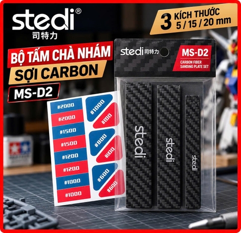 Bộ Thanh Chà Nhám Sợi Carbon STEDI MS-D2 – 3 Kích Thước