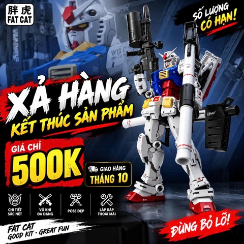 [Có Sẵn - Ưu đãi đặc biệt 500k] Mô Hình Lắp Ráp MG RX-78-2 Ver 2.0 Fat Cat 1/100 BL ( Bản tăng kích thước của RG 2.0)
