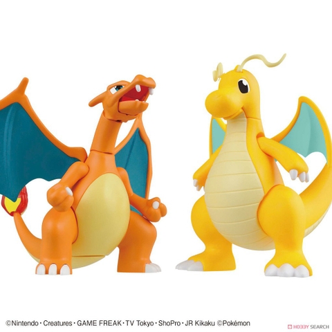 Mô hình lắp ráp Pokemon Plastic Model Collection 43 Select Series Charizard Battle Ver & Dragonite VS Set Bandai 4573102