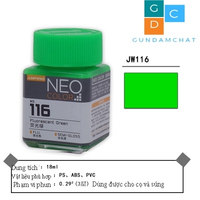 Sơn màu huỳnh quang Lacquer NEO COLOR JUMPWIND JW111-JW118 - Sơn Mô Hình