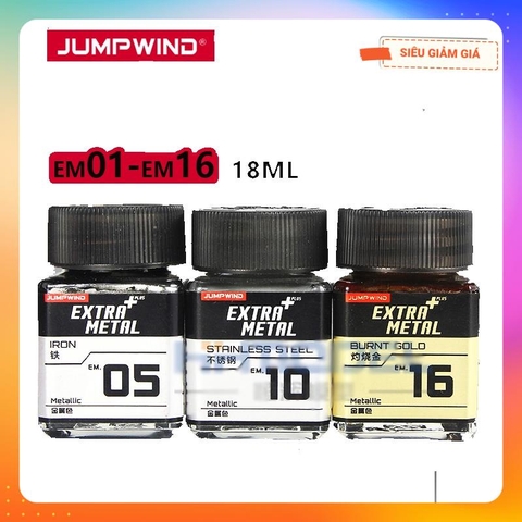 Sơn màu kim loại EM01-EM16 Extra Metal Jumpwind 18ml - Sơn Mô Hình