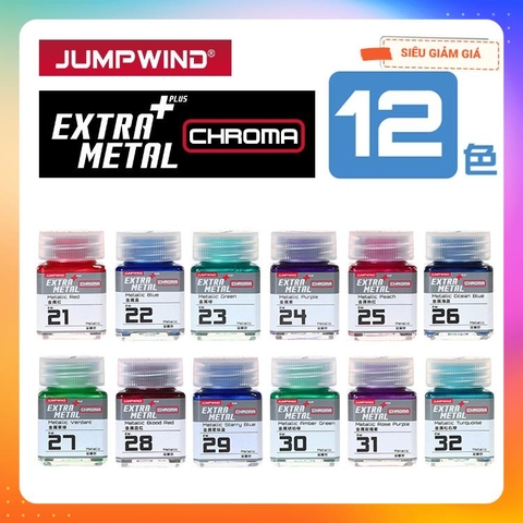 Sơn mô hình Extra Metal EM21-EM32 Metallic lacquer Chroma Jumpwind Color 18ml - Sơn Mô Hình