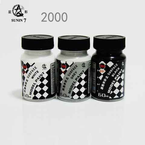 Sơn lót tiêu chuẩn, lót kim loại màu trắng-đen-xám-gỉ 60ml Sunin 7 - Sơn Mô Hình
