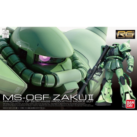 Mô hình lắp ráp RG 1/144 MS-06F Zaku II (Green) Model Kit Bandai Hobby 4573102615961