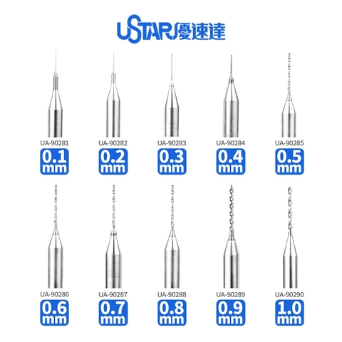 Mũi khoan 0,1-1,0mm Ustar UA90281-90290 cho mô hình