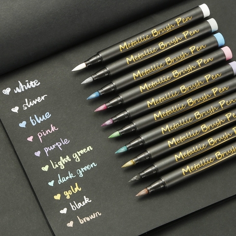 Bút kim loại màu nước metalic brush pen