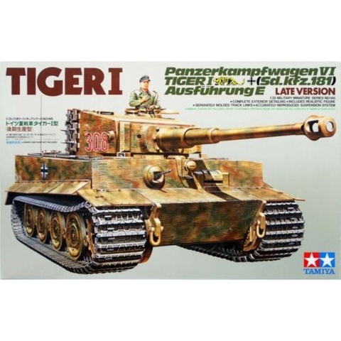 Mô hình lắp ráp xe tăng quân sự Đức 1/35 SCALE GERMAN TIGER I LATE VERSION 35146 TAMIYA - mô hình trưng bày, sa bàn