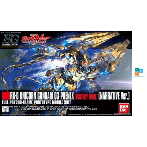 Mô hình lắp ráp HG UC Unicorn Gundam 03 Phenex Destroy Mode Narrative Ver Bandai - GDC 4573102592507