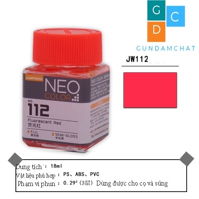 Sơn màu huỳnh quang Lacquer NEO COLOR JUMPWIND JW111-JW118 - Sơn Mô Hình