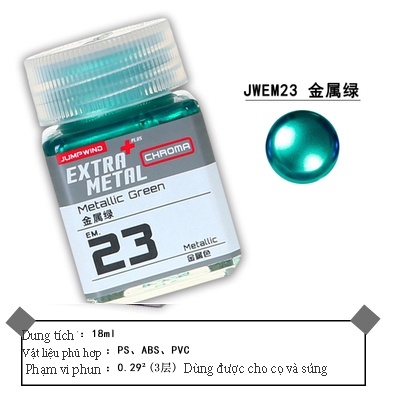 Sơn gốc dầu màu kim loại mới EM21-EM32 Extra Metal Chroma Jumpwind Color 18ml - Sơn Mô Hình