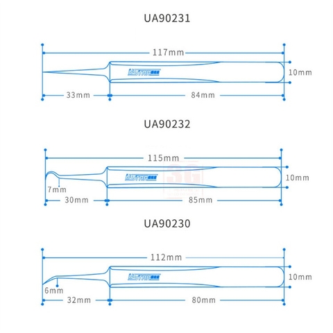 Phụ kiện mô hình nhíp mũi nhọn Ustar UA90230-UA90231-UA90232