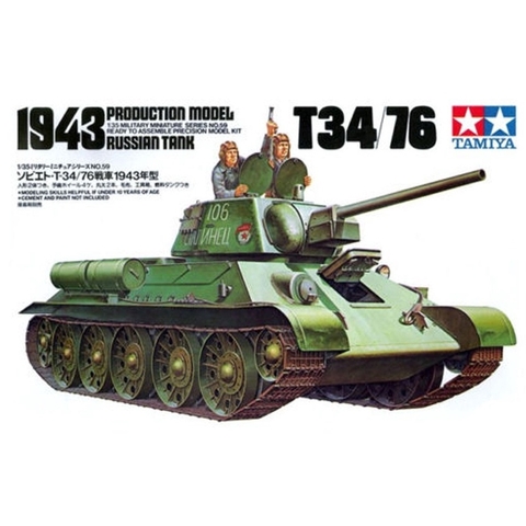 Mô Hình Lắp Ráp Xe Tăng Quân Sự Nga RUSSIAN T34/76 1943 TANK 35059 - GDC