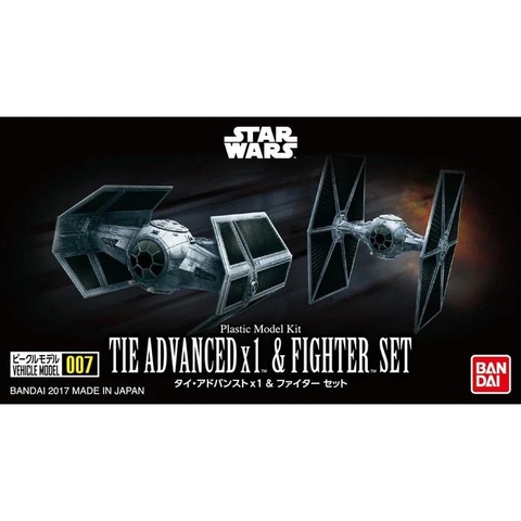 Mô hình lắp ráp VEHICLE MODEL 007 TIE ADVANCED x 1 & FIGHTER SET Bandai 4573102641106
