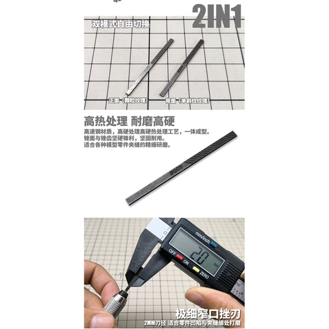 Chà nhám - dũa đầu kim loại kích thước nhỏ MS049 - dụng cụ mô hình