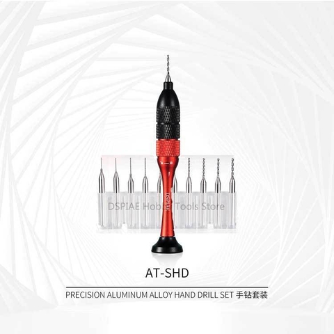 X-Bộ máy khoan mô hình cầm tay đa năng hợp kim nhôm không gỉ, đầu chính xác kèm mũi khoan DSPIAE AT-SHD 6977151542267