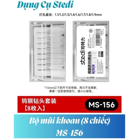 Ga chà Tay cầm khoan tay MS-25 và bộ mũi khoan Stedi - Dụng cụ mô hìnhPromax