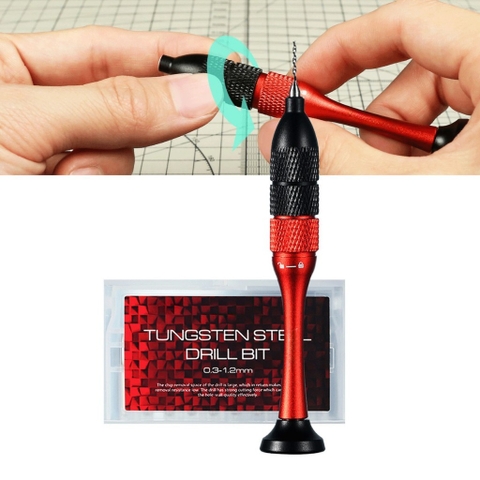 X-Bộ máy khoan mô hình cầm tay đa năng hợp kim nhôm không gỉ, đầu chính xác kèm mũi khoan DSPIAE AT-SHD 6977151542267