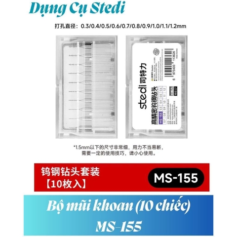 Ga chà Tay cầm khoan tay MS-25 và bộ mũi khoan Stedi - Dụng cụ mô hìnhPromax