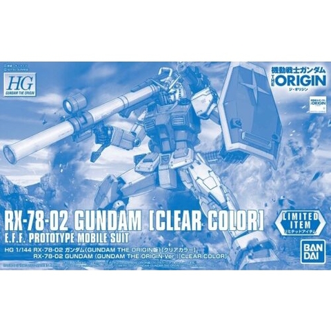 Mô hình lắp ráp HG 1/144 RX-78-02 GUNDAM THE ORIGIN Clear Color Limited 4573102617750