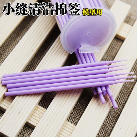 Tăm bông làm sạch đầu nhỏ 100 cây 1 hộp (thân tím)
