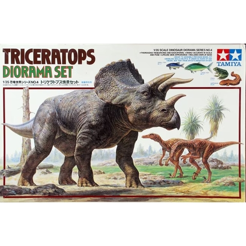 Mô hình lắp ráp khủng long 1/35 SCALE TRICERATOPS DIORAMA SET 60104 TAMIYA