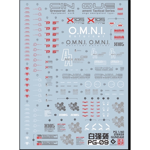 Decal nước huỳnh quang Evo cho mô hình PG GAT-X105 StrikeGundam