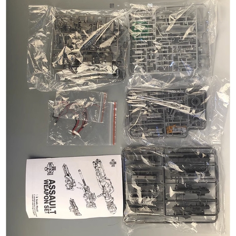 Gói Vũ Khí 1/100 4 Bộ Chứa Súng Bắn Tỉa Phóng Tên Lửa Súng Trường có pin cho mô hình