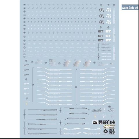 Decal nước huỳnh quang MGEX Strike Freedom X20A Evo