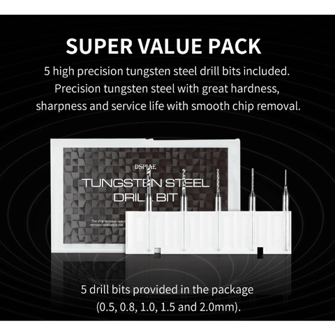 Bộ máy khoan cầm tay đa năng với mũi khoan thép DSPIAE PT-HD 3.175