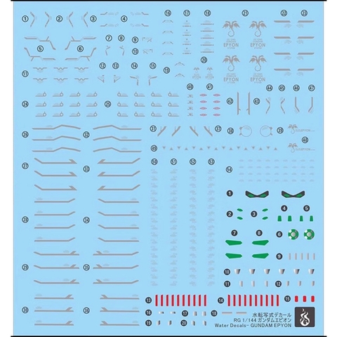 Decal nước huỳnh quang phát sáng Evo Gundam RG 1/144 Epyon- phụ kiện độ custom trang trí mô hình