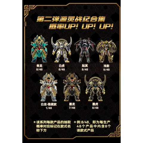 Mô Hình Lắp Ráp Blind Box Cangdao Azure Dragon White Tiger Hắc long Bạch Long (set 6 hộp ngẫu nhiên - Có thể mua lẻ)