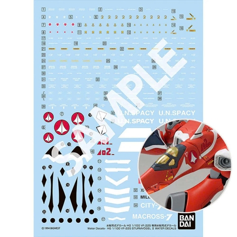 [HÀNG SẴN] BANDAI MÔ HÌNH LẮP RÁP PHỤ KIỆN MÔ HÌNH HG 1/100 VF-22S STURMVOGEL II WATER DECALS Promax