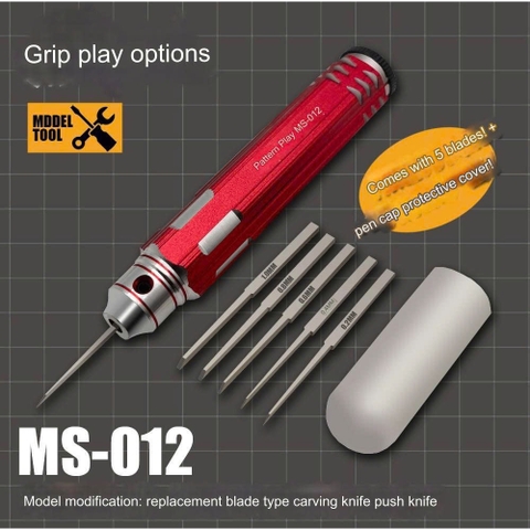 Bộ Dao Khắc Mô Hình MS-012 Kèm 5 Lưỡi Thép Thay Thế Model Tool – Dao Tỉa Line Chuyên Dụng Gundam DIY