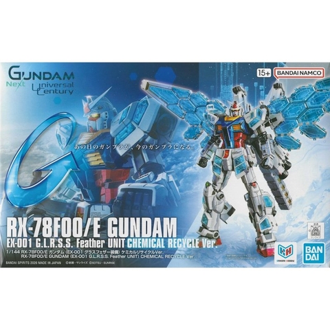 Mô Hình Lắp Ráp 1/144 RX-78F00/E GUNDAM (EX-001 G.L.R.S.S. Feather UNIT) CHEMICAL RECYCLE Ver. Bandai 4573102735843