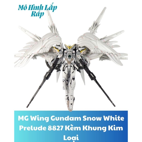 Mô Hình Lắp Ráp MG Wing Gundam Snow White Prelude 8827 Kèm Khung Kim Loại