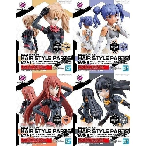 Phụ Kiện 30MS OPTION HAIR STYLE PARTS Vol.3 ALL 4 TYPES Bandai 4573102622006