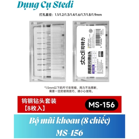 Tay cầm khoan tay MS-25 và bộ mũi khoan Stedi - Dụng cụ mô hình