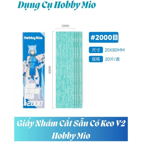 (20 tấm) Bộ giấy Nhám Cắt Sẵn Có Keo V2 Hobby Mio độ nhám đa dạng - Dụng cụ mô hình