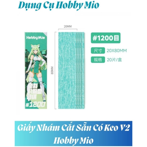 (20 tấm) Bộ giấy Nhám Cắt Sẵn Có Keo V2 Hobby Mio độ nhám đa dạng - Dụng cụ mô hình