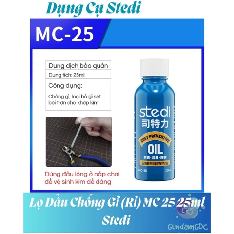 Lọ Dầu Chống Gỉ (Rỉ) MC-25 25ml Stedi Dành Cho Kìm Cắt Mô Hình - Dụng Cụ Mô Hình