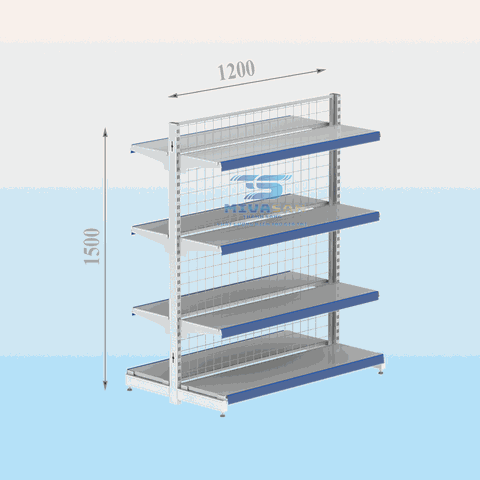 Kệ siêu thị lưới đôi L1200H1500-4S