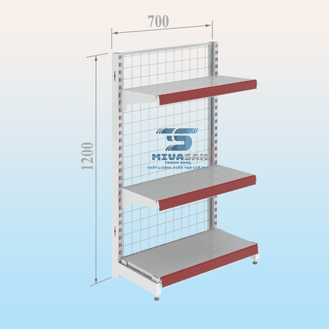 Kệ siêu thị lưới đơn L700H1200-3S
