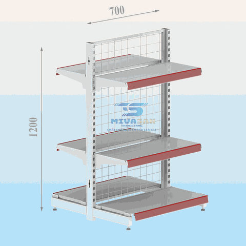 Kệ siêu thị lưới đôi L700H1200-3S