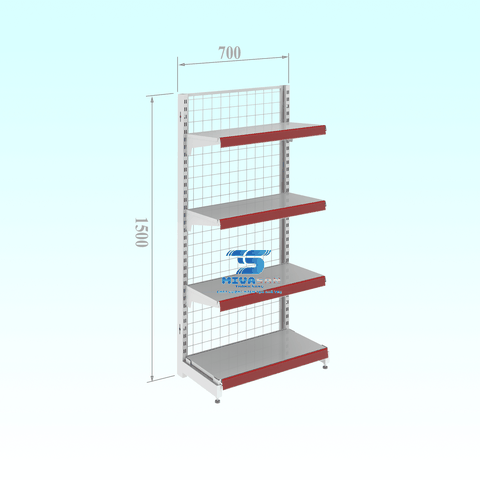 Kệ siêu thị lưới đơn L700H1500-4S