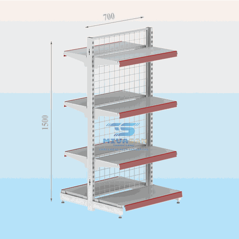 Kệ siêu thị lưới đôi L700H1500-4S